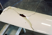 DG-400 sailplane repair on wing by Mansberger Aircraft